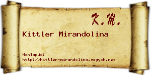 Kittler Mirandolina névjegykártya